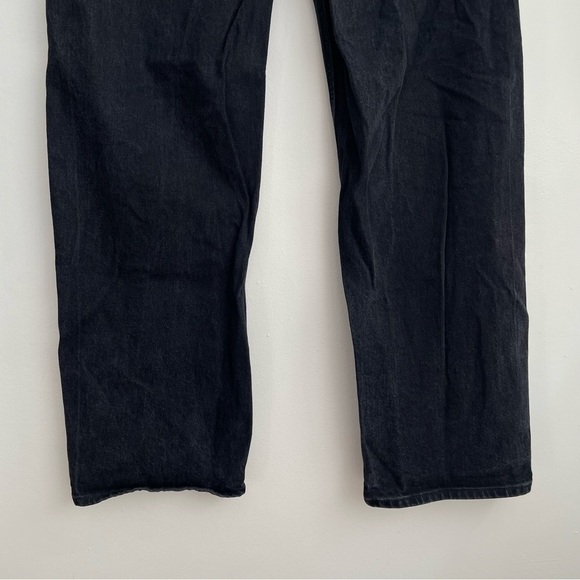 Abercrombie & Fitch 90’s Relaxed Jean high rise split Hem black 29 straight leg - Picture 10 of 16